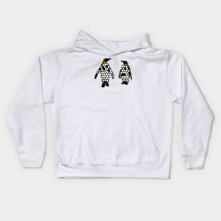 Cellular Penguin Mosaic in Digital Kids Hoodie